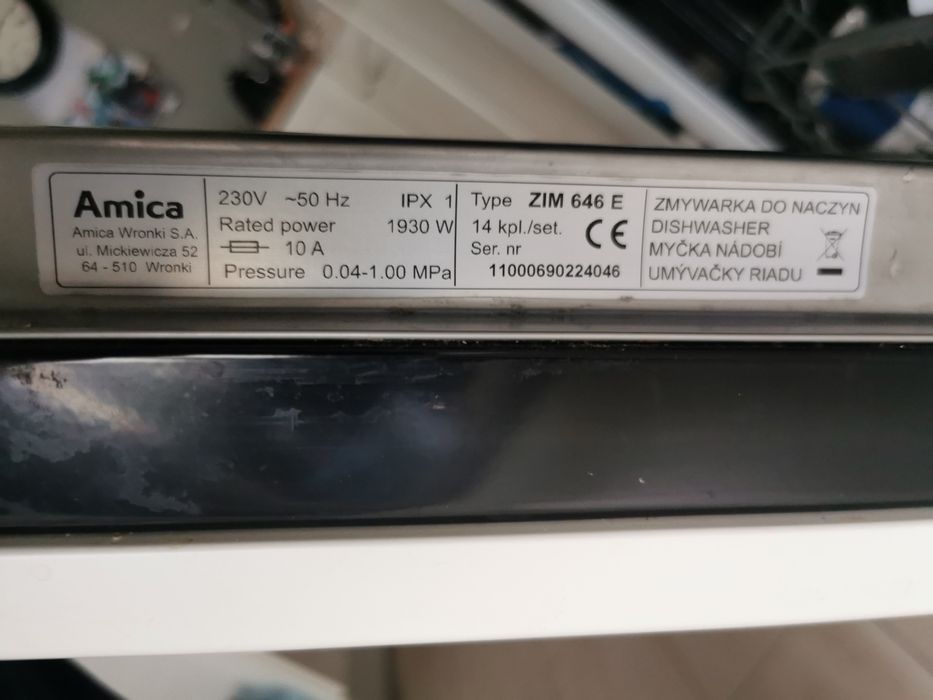 Zmywarka Amica ZIM 646e części - pompa, moduł i inne