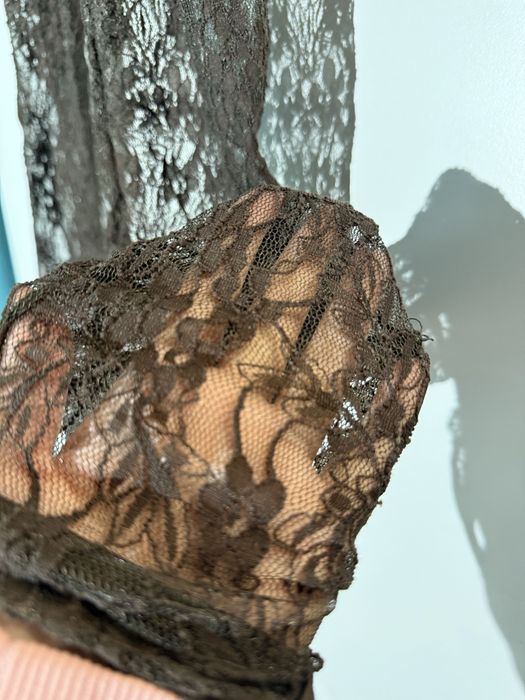 Legginsy czekolada koronka