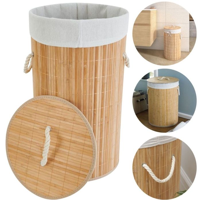 Kosz na pranie, kosz do łazienki BAMBUS