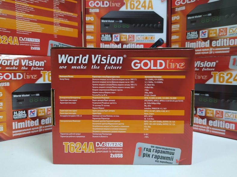 Приставка Т2 приемник World Vision T624A DVB-T2/C YouTube IPTV MeGoGo