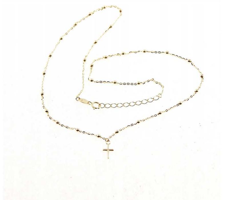 Złoty łańcuszek celebrytka RÓŻANIEC ZŁOTO_ p.585 45 cm