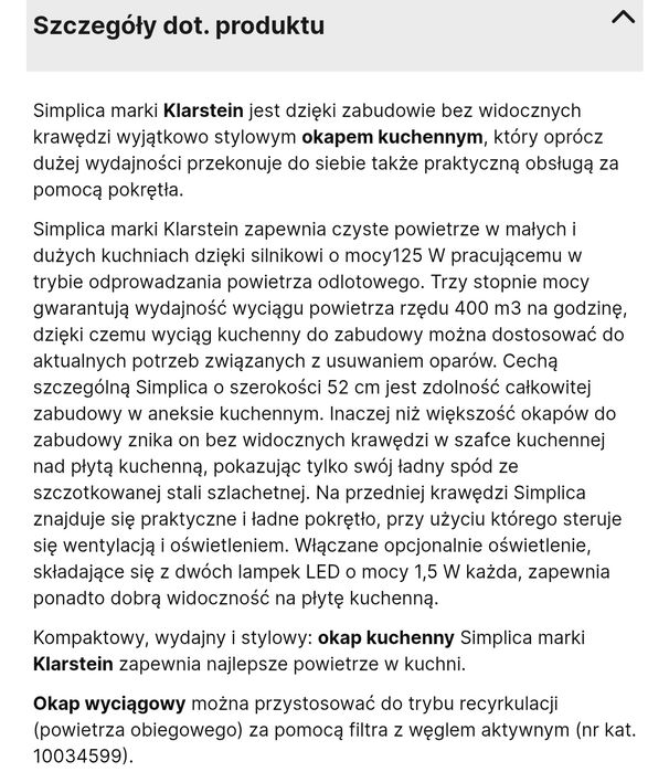 Nowy okap kuchenny