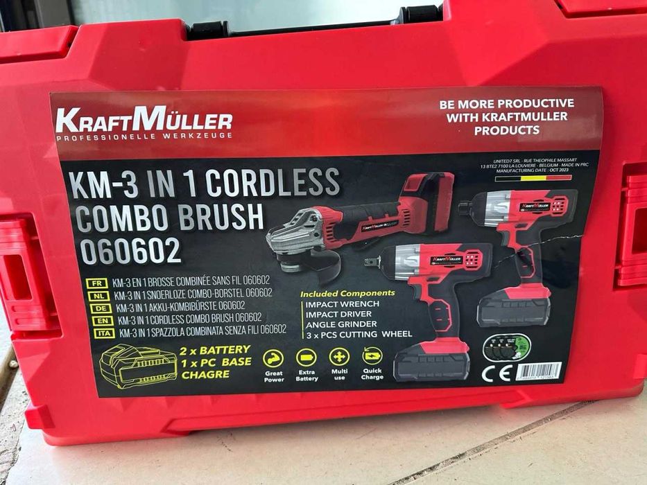 Conjunto rebarbadora + maquina de impacto + furadora