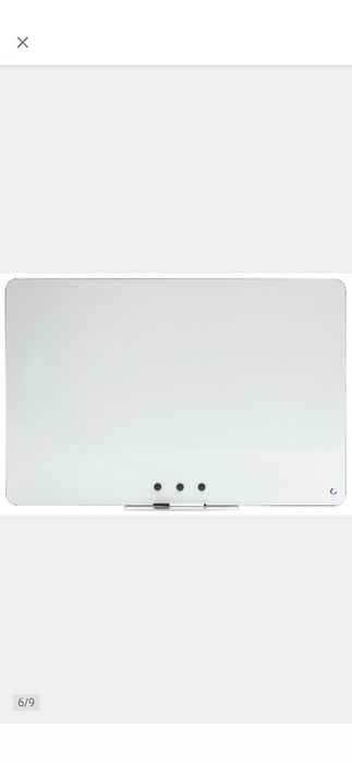 Tablica magnetyczna suchościeralna bezramowa biała 120x70 cm + akcesoria
