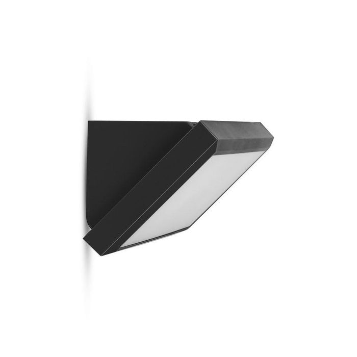 Oprawa Ścienna V-tac 12W LED Ukośna Czarna IP65 VT-8054 6400K 1250lm Wyposażenie Wnętrz