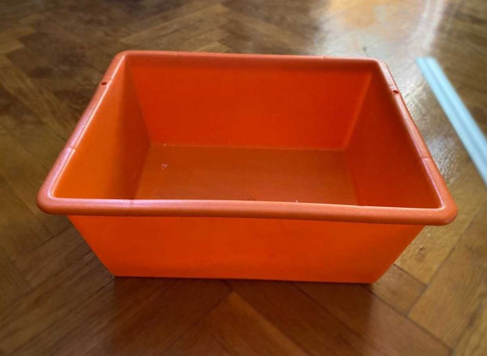 Оранжевый пластик ящик контейнер лоток Миска прямокут 26х33х15см ссср