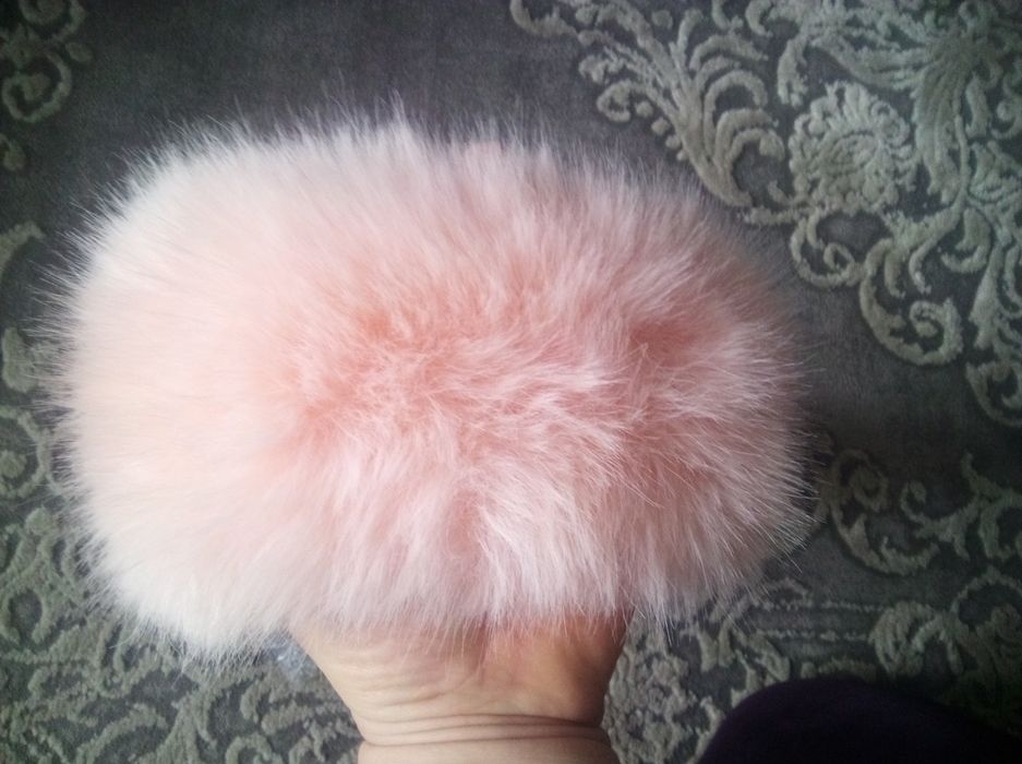 Kołnierz futrzany jasny róż