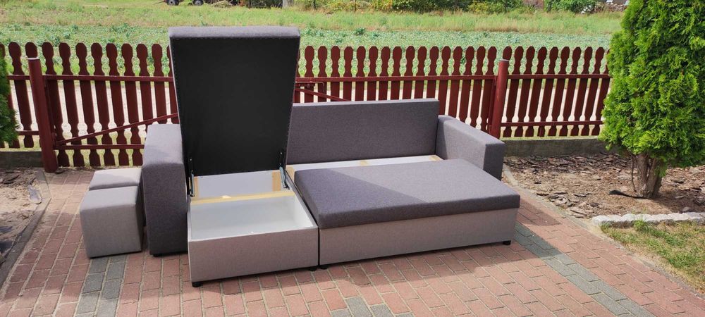 Narożnik Grand z pufami | Wygodny narożnik z pufami