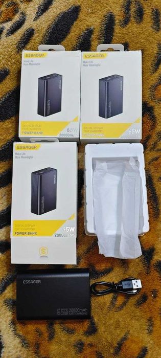Повербанк / Павербанк Essager 65W 20000mAh PD QC (для ноутбука, iPhone, Mac)