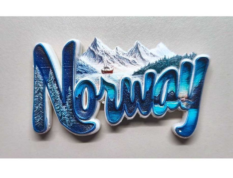 NORWEGIA NORWAY NAPIS Magnes na lodówkę ceramiczny C70
