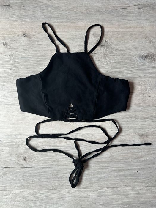 Czarna bluzka crop top 38 M
