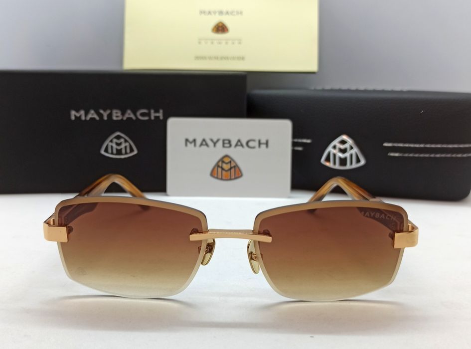 Maybach брендовые очки унисекс коричневый градиент в золоте дужки беж