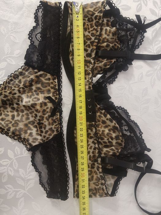 Komplet bielizny leopard panterka M nowy