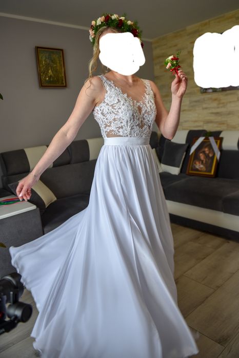 Suknia ślubna 36/164 +futerko