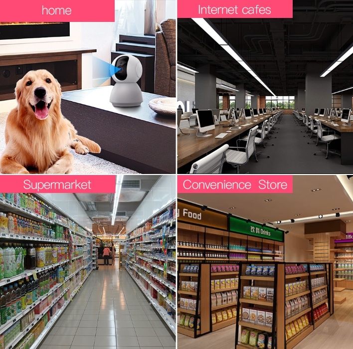 Video Vigilância Camera Segurança Deteção Movimento Rotativa 1080P NEW