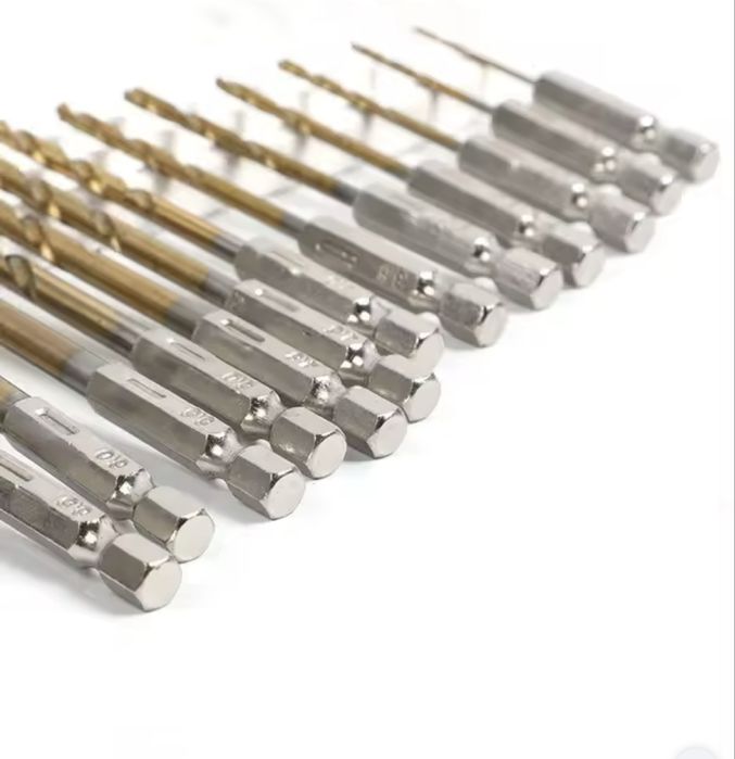 шестигранна 1/4 13 предметів, набір спіральних свердел нові 1,5-6,5 мм