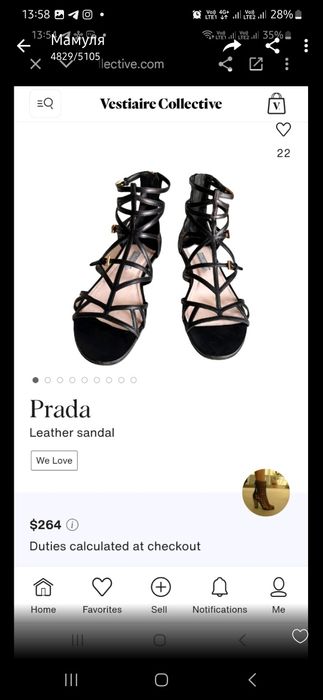 Босоніж prada оригінал  36