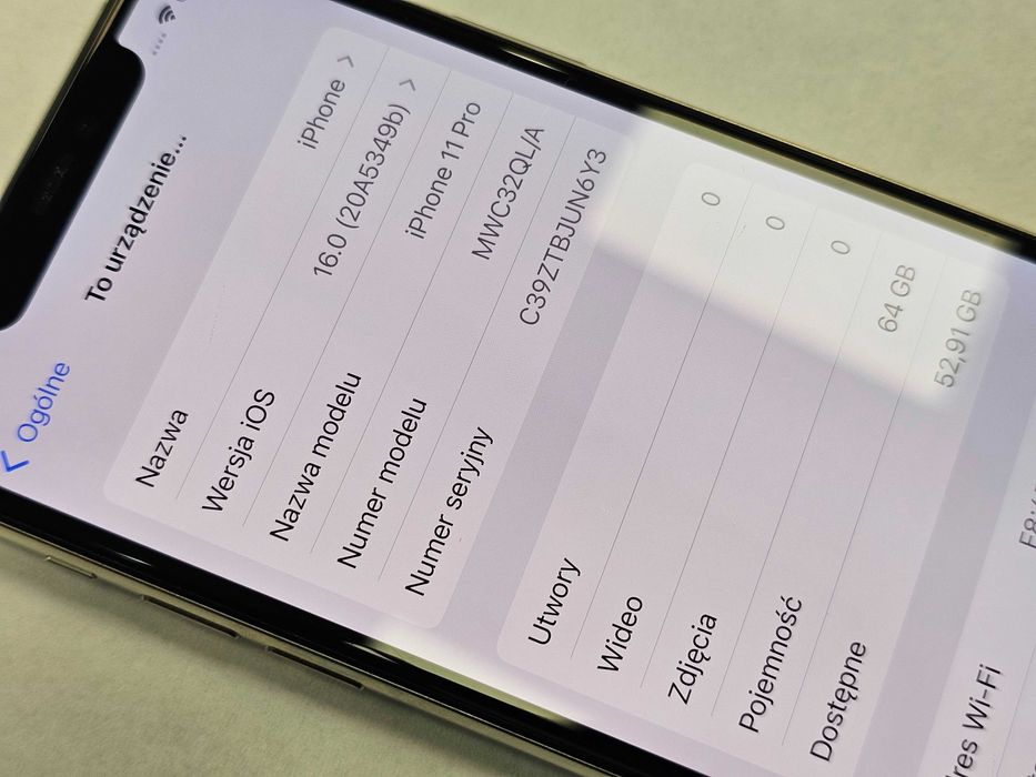 Iphone 11 PRO 64GB/ White / Grade C / czytaj uważnie opis