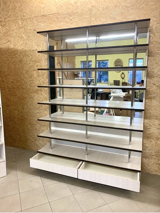 Regał Sklepowy Chrom Lustra Szuflady