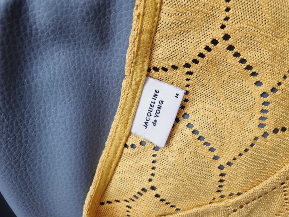 Bluzka elegancka letnia ażurowa koronka 38 M żółta moda wakacje