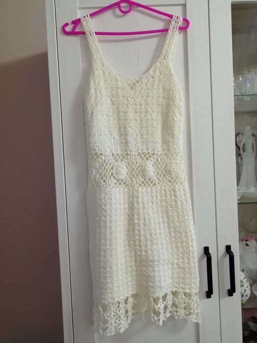 Szydełkowa sukienka damska Boho