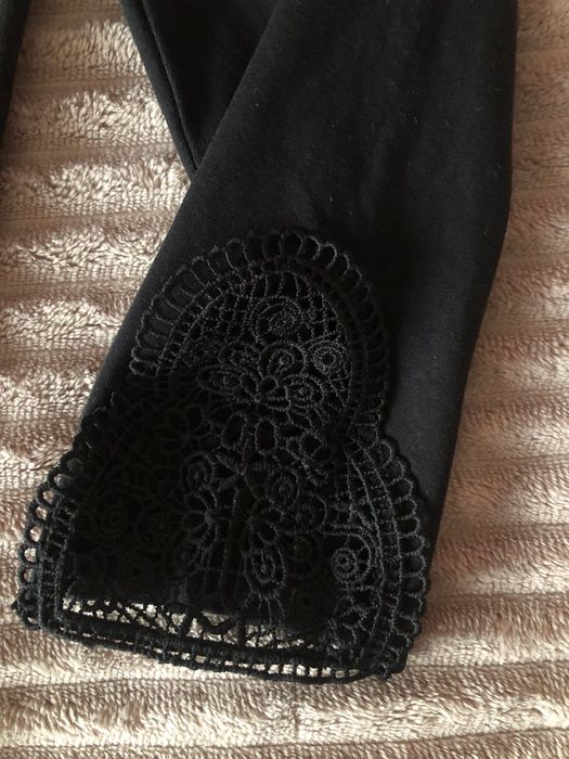 Legginsy 3/4 rybaczki czarne dla dziewczynki, rozmiar 110, C&A