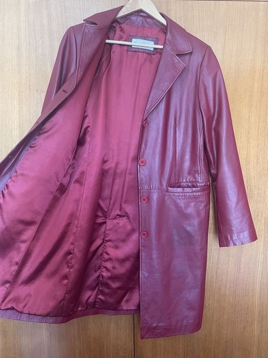 Casaco pele bordeaux