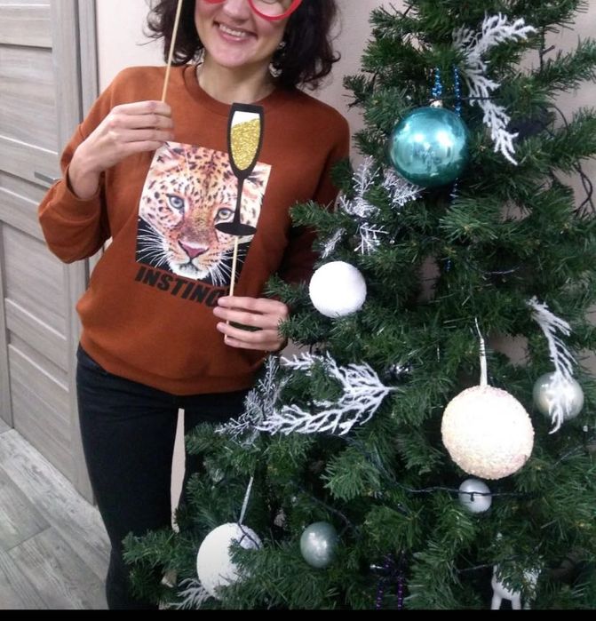 Світшот жіночий бавовняний з принтом INSTINCT , р. S M L