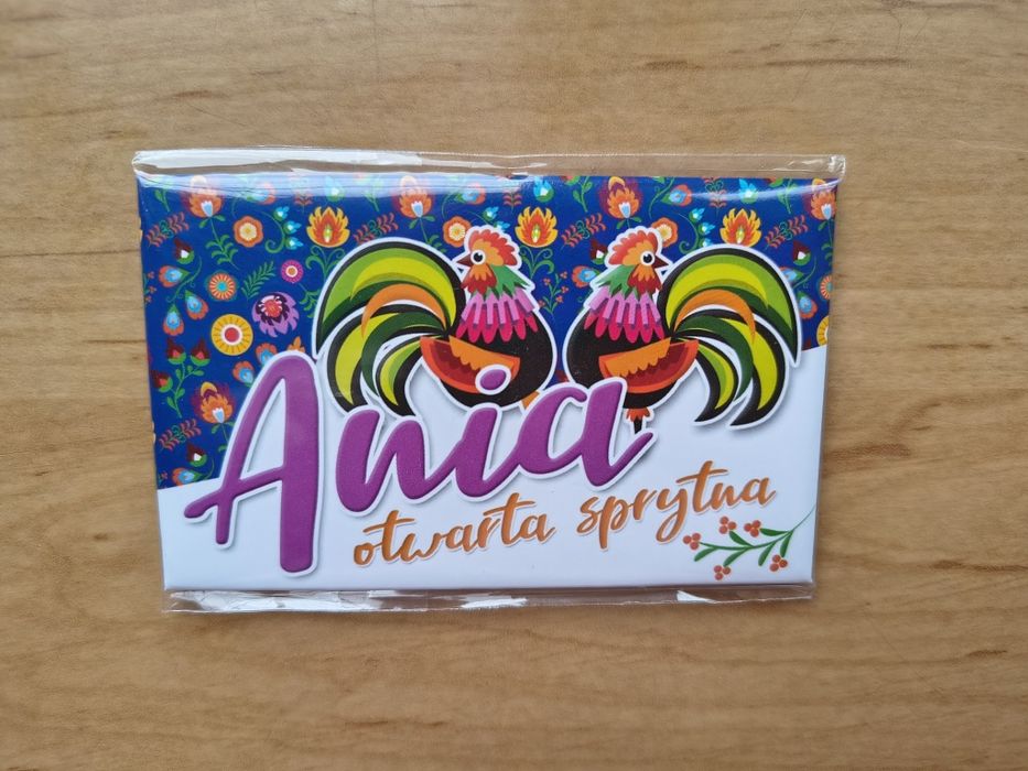 Magnes Anna Ania 9 x 5,5 cm folk ludowy wzór imienny z