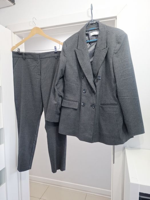 Garnitur damski marynarka żakiet spodnie w delikatna krate reserved 46