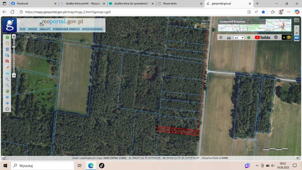 Działka leśna na sprzedaż 1100m 2