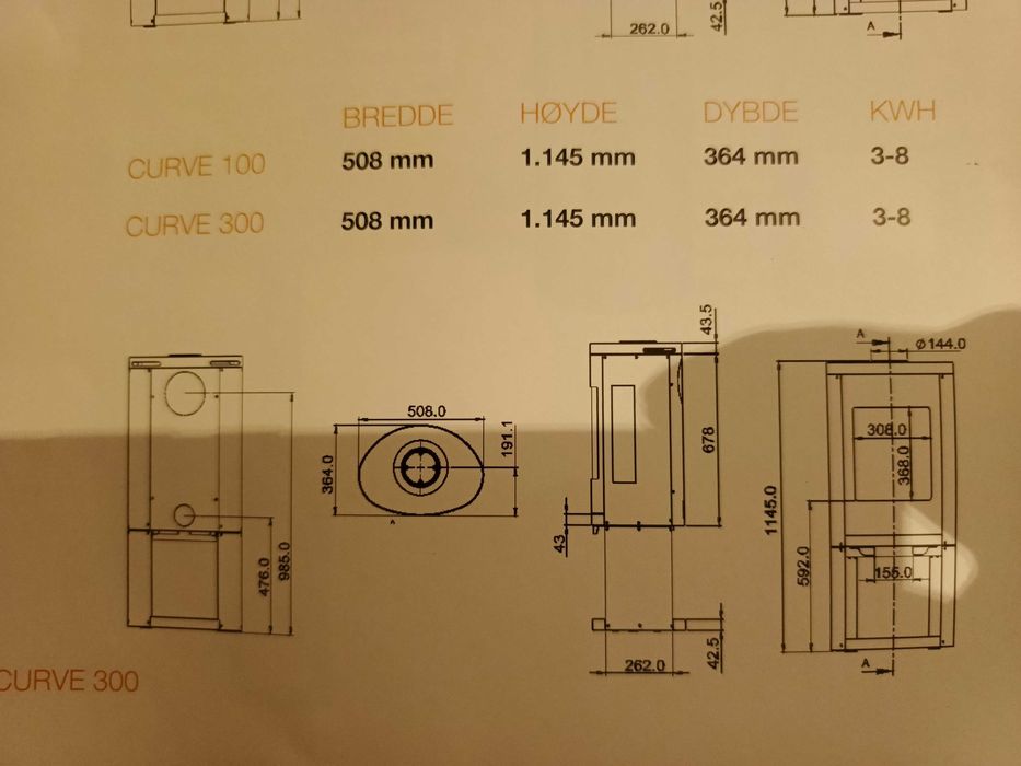 piec kominek Bjorn  Curve 300