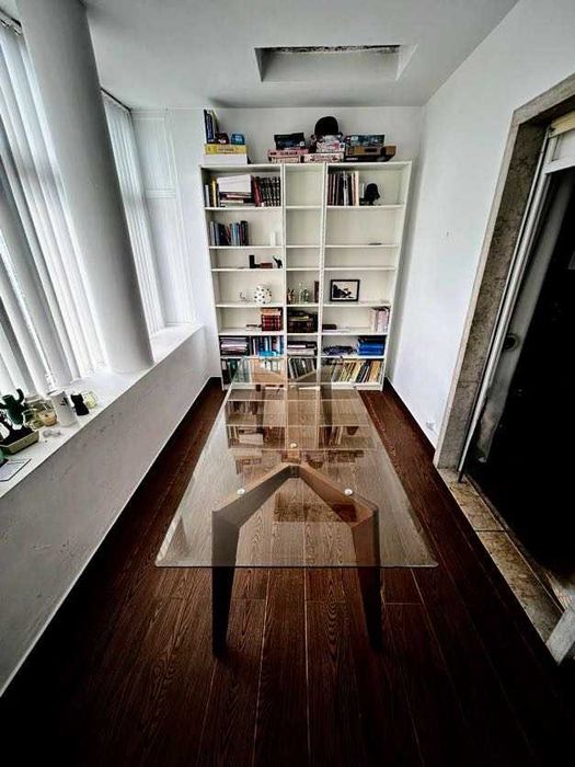 Glass-Top Table with Solid Wood Legs - AM.PM64729403058945121