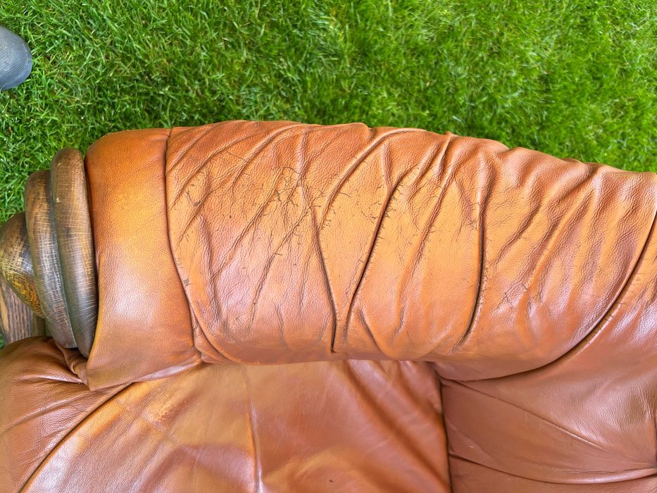 Zestaw wypoczynkowy skórzany 3-2-1