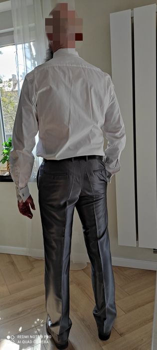 piękny elegancki męski garnitur ślubny, komunia, święta / na 188 cm