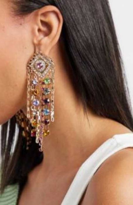 ASOS/ Wytworne, duże, Bogato zdobione kolczyki z Londynu, NOWE