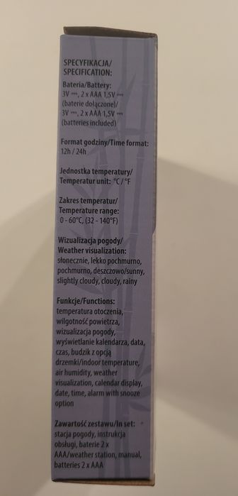 Stacja pogodowa bambusowa