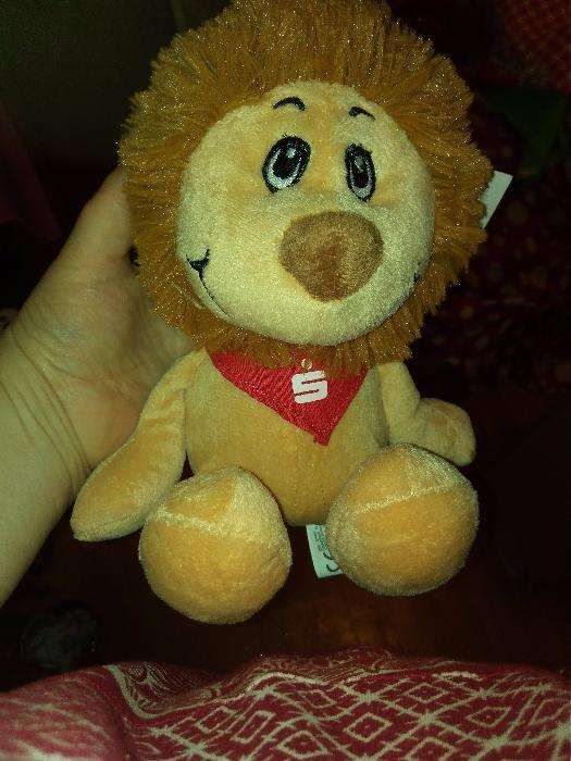 детская мягкая игрушка сидящая лев львенок фирма косынка высота 20см