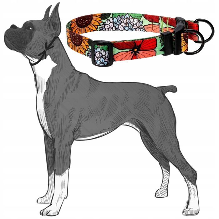 bezpieczna obroża dla małego pieska maltańczyk west s 15 mm kwiatki