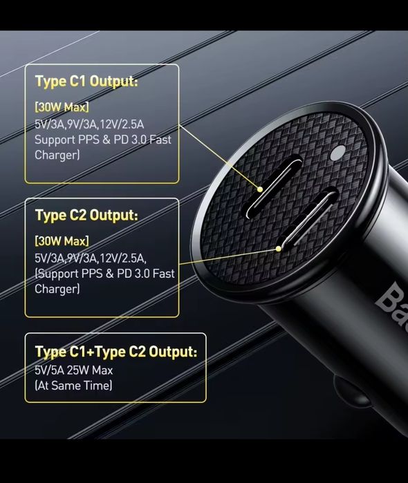 Baseus 5A/30w зарядка