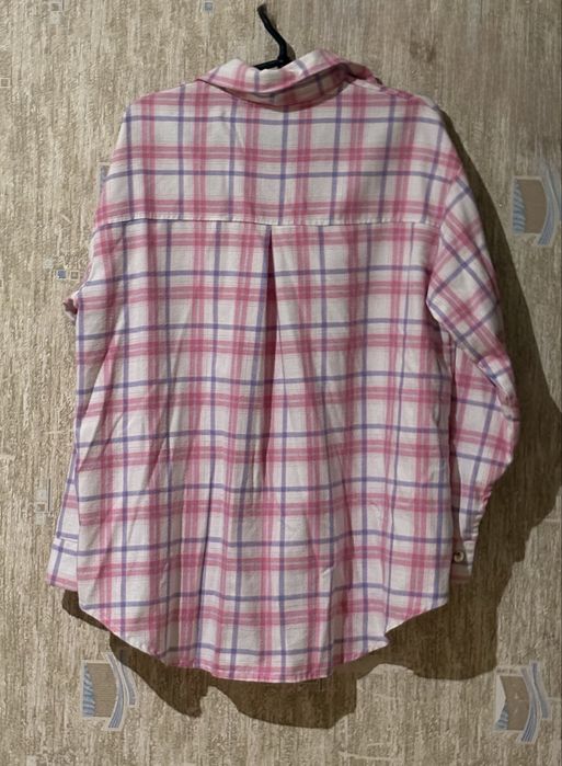 Жіноча  сорочка  у клітинку , женская рубашка розовая , р.С