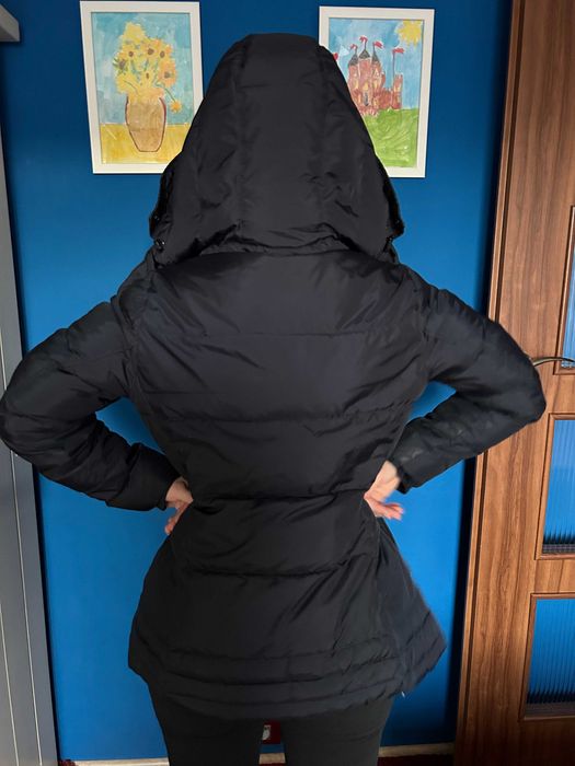 Kurtka puchowa z kapturem Tommy Hilfiger damska granatowa rozmiar S/36