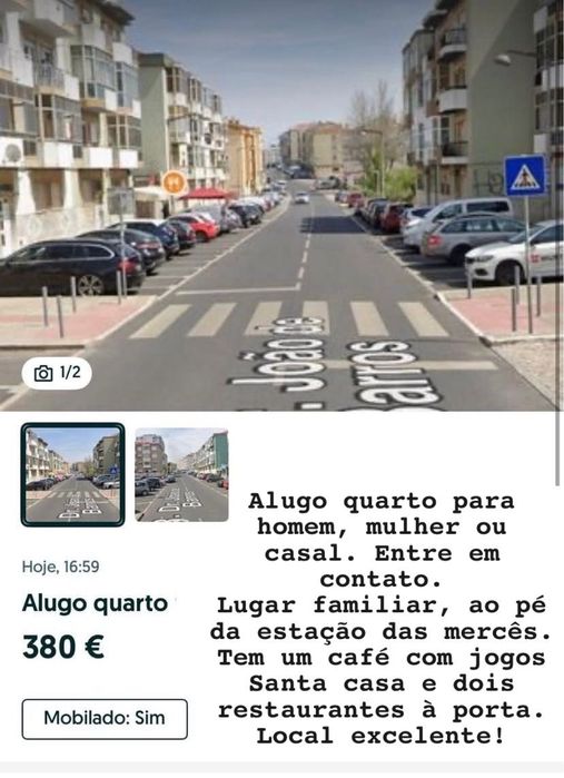 Arrendo quarto em mem martins