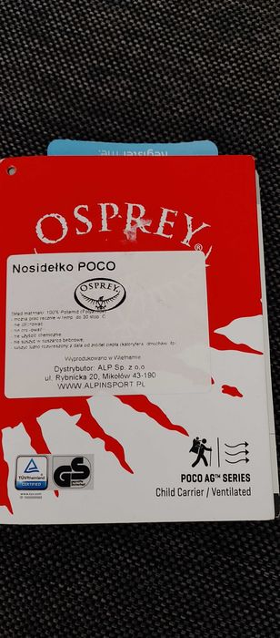 Nosidełko turystyczne Osprey POCO AG stan bdb