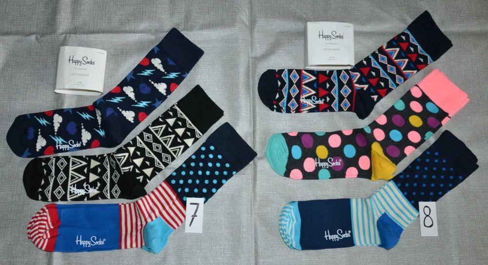 HAPPY SOCKS Skarpety 3 pary Męskie 41-46 Bawełna 100% Oryginalne