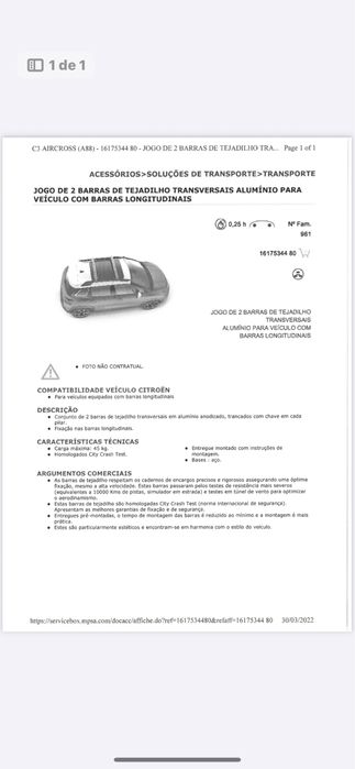 Barras para Citroen C3 Aircross