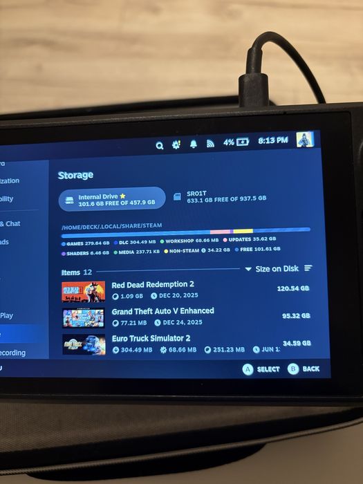 Steam deck LCD 512 GB + 1TB sd - stan bardzo dobry