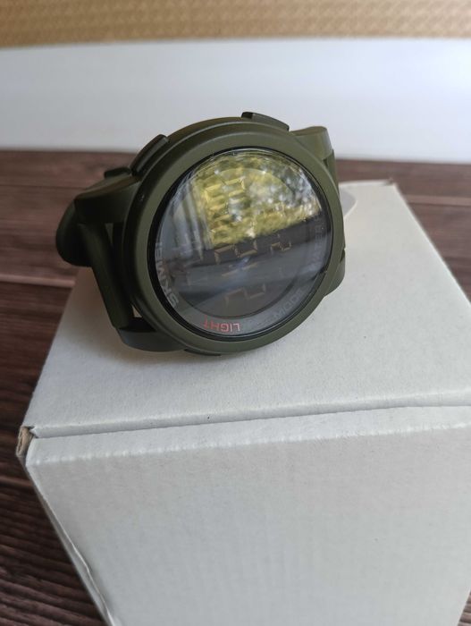 Мужские часы Skmei 1257 Зеленые с черным экраном