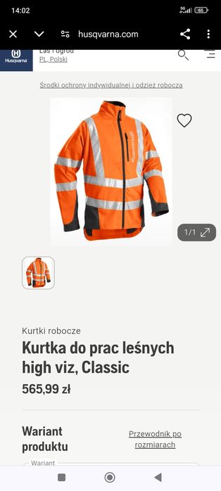 Kurtka do prac leśnych high viz, Classic r 50/52