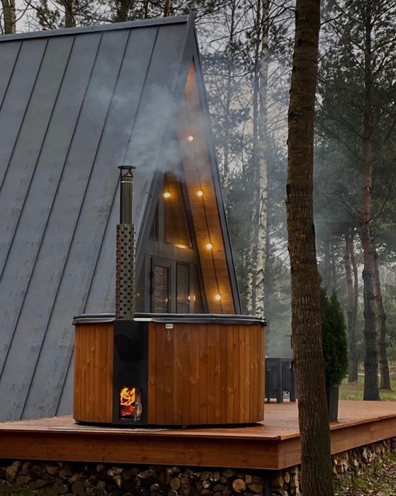 Balia ogrodowa Jacuzzi Gorąca beczka Piec wbudowany Hot Tube Premium